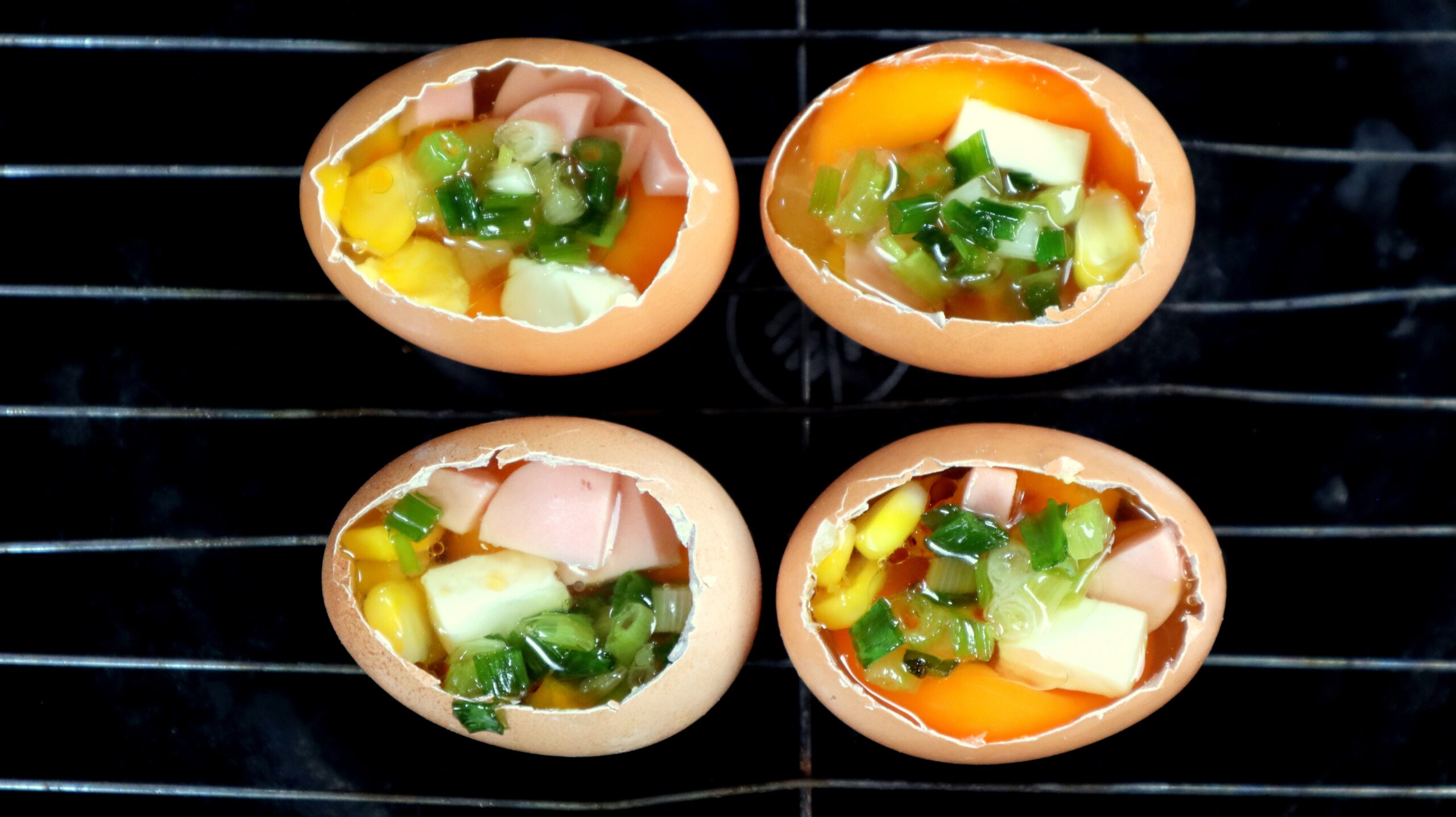 GRILLED EGGS WITH TOPPINGS Helen’s Recipes Official site